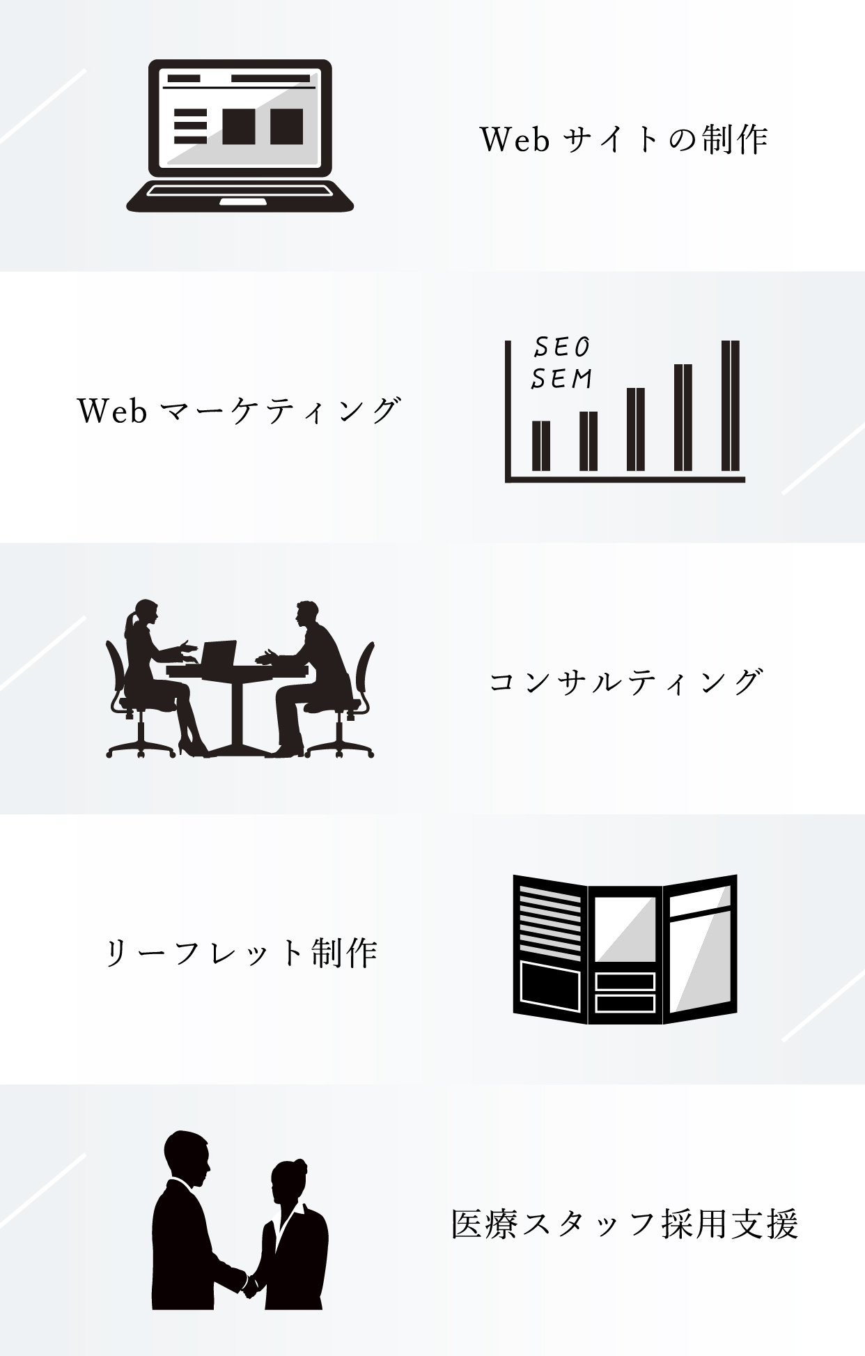 株式会社SBLは、WEBサイト制作、WEBマーケティング、コンサルティング、リーフレット制作、医療スタッフ採用支援など、ワンストップでWeb集客支援サービスをご提供。